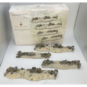 Dept 56 Seasons Bay Village Beach Front Extensions 53374 Rock Sand Border Set 4
